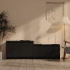 vidaXL Mueble para TV madera contrachapada negro 146,5x35x50 cm