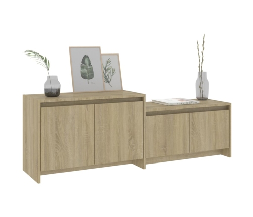 vidaXL Mueble para TV madera contrachapada roble Sonoma 146,5x35x50 cm