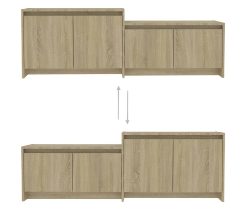 vidaXL Mueble para TV madera contrachapada roble Sonoma 146,5x35x50 cm