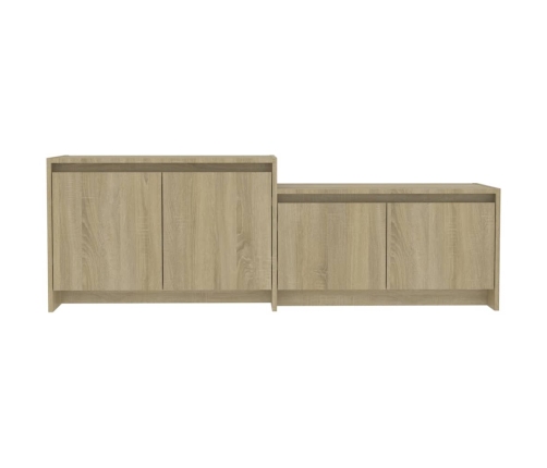 vidaXL Mueble para TV madera contrachapada roble Sonoma 146,5x35x50 cm