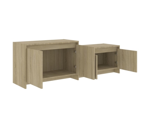 vidaXL Mueble para TV madera contrachapada roble Sonoma 146,5x35x50 cm