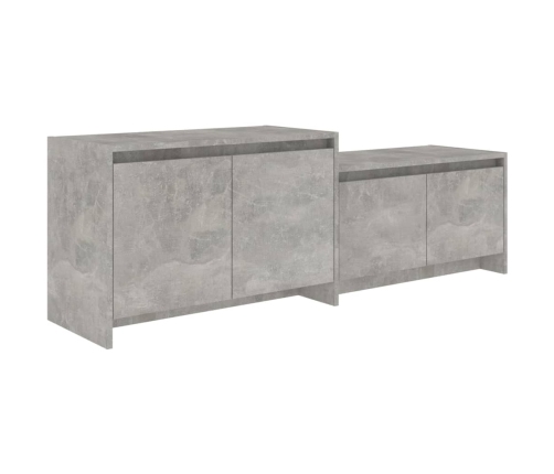 Mueble de TV madera contrachapada gris hormigón 146,5x35x50 cm