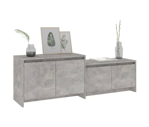 vidaXL Mueble de TV madera contrachapada gris hormigón 146,5x35x50 cm