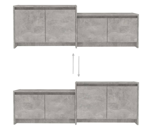 vidaXL Mueble de TV madera contrachapada gris hormigón 146,5x35x50 cm