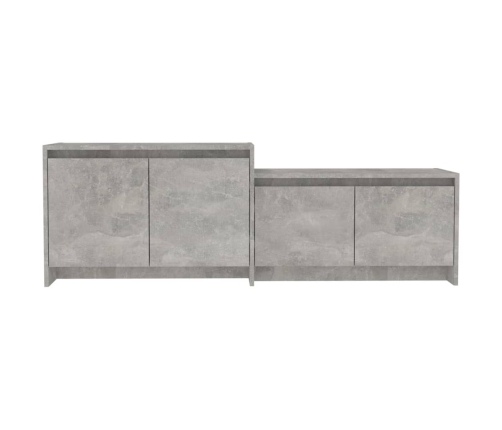 Mueble de TV madera contrachapada gris hormigón 146,5x35x50 cm