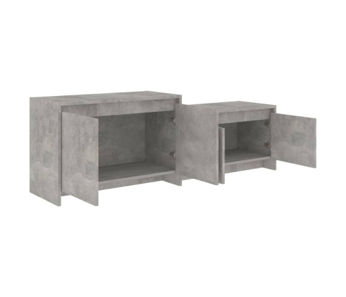 vidaXL Mueble de TV madera contrachapada gris hormigón 146,5x35x50 cm