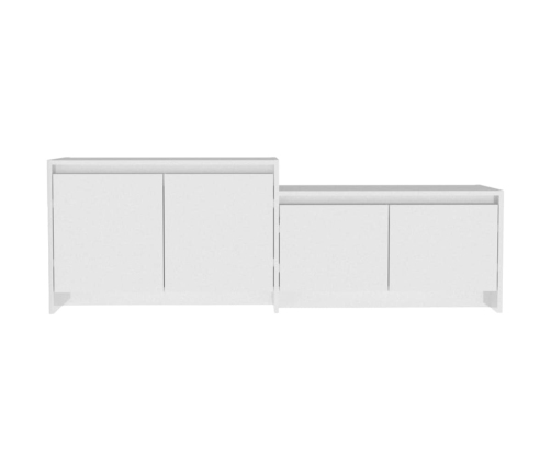 vidaXL Mueble de TV madera contrachapada blanco brillo 146,5x35x50 cm