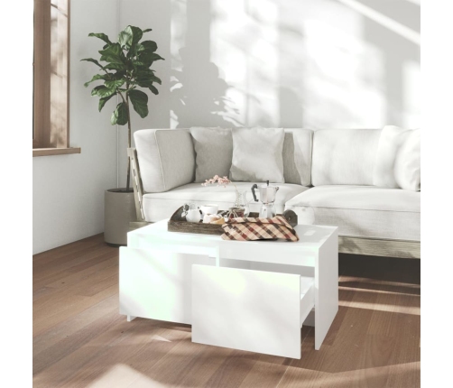 vidaXL Mesa de centro madera contrachapada blanco 90x50x41,5 cm