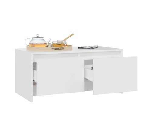 vidaXL Mesa de centro madera contrachapada blanco 90x50x41,5 cm