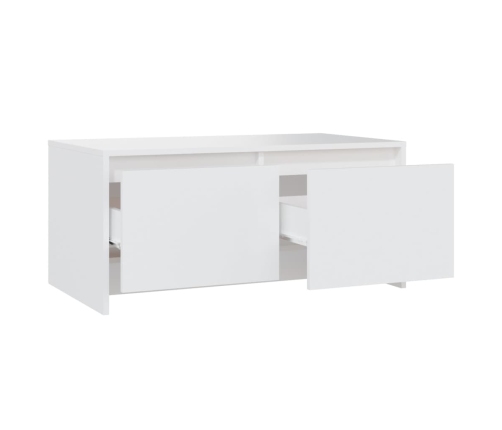 Mesa de centro madera contrachapada blanco 90x50x41,5 cm