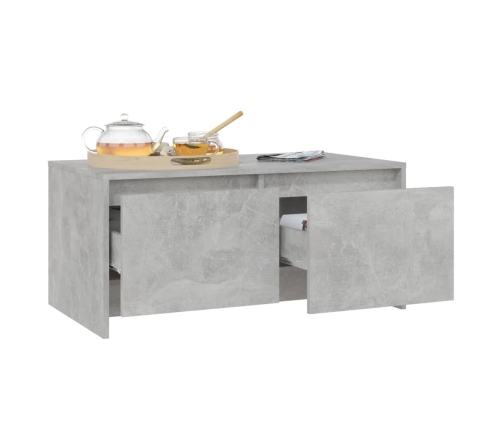 Mesa de centro madera de ingeniería gris hormigón 90x50x41,5 cm