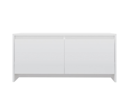 Mesa de centro madera contrachapada blanco brillo 90x50x41,5 cm