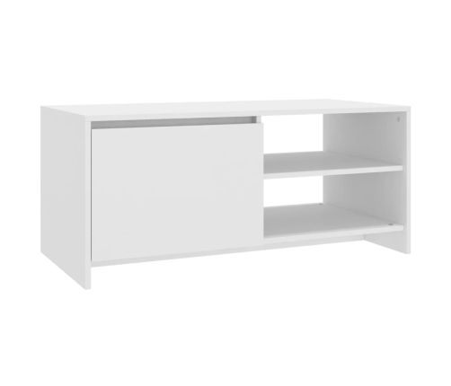 vidaXL Mesa de centro madera contrachapada blanco 102x50x45 cm