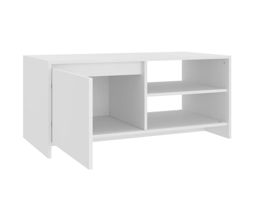 vidaXL Mesa de centro madera contrachapada blanco 102x50x45 cm