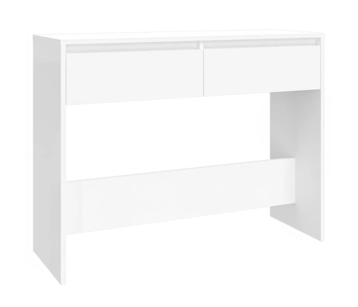 Mesa consola madera de ingeniería blanca 100x35x76,5 cm