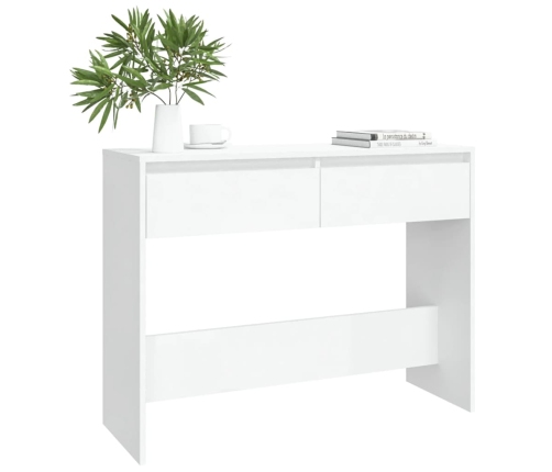 Mesa consola madera de ingeniería blanca 100x35x76,5 cm