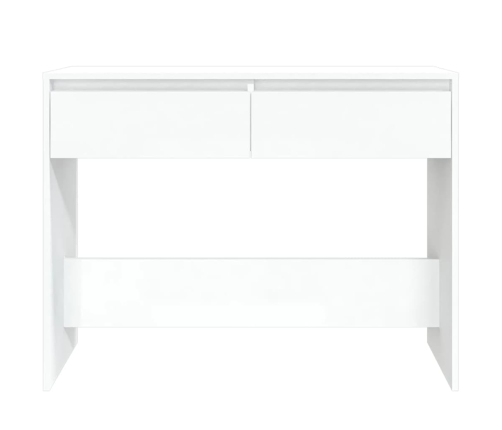 Mesa consola madera de ingeniería blanca 100x35x76,5 cm