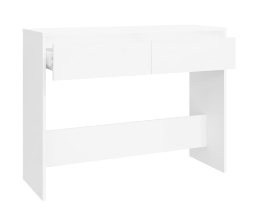 Mesa consola madera de ingeniería blanca 100x35x76,5 cm