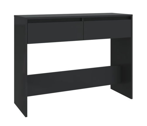 Mesa consola madera de ingeniería negra 100x35x76,5 cm