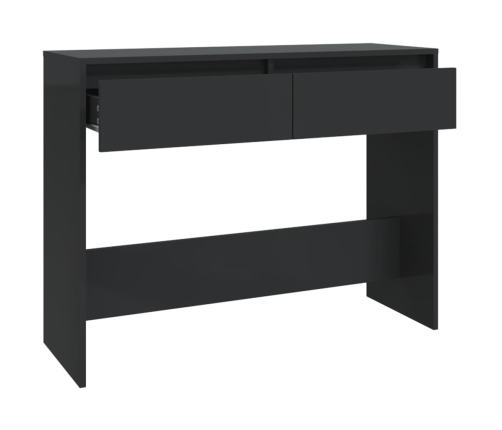 Mesa consola madera de ingeniería negra 100x35x76,5 cm