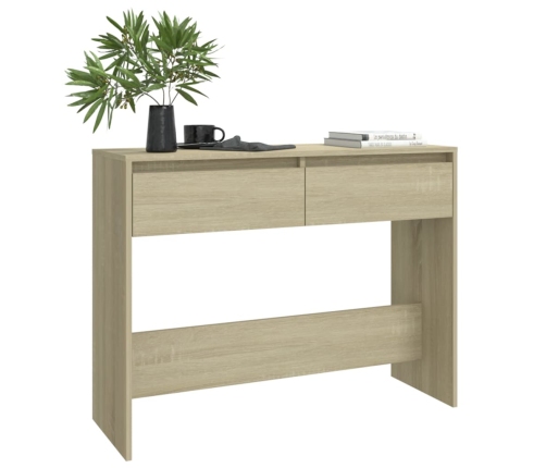 vidaXL Mesa consola madera de ingeniería roble Sonoma 100x35x76,5 cm