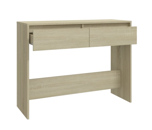 vidaXL Mesa consola madera de ingeniería roble Sonoma 100x35x76,5 cm