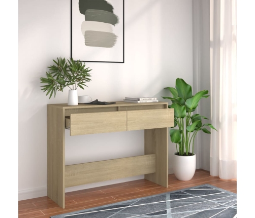 vidaXL Mesa consola madera de ingeniería roble Sonoma 100x35x76,5 cm