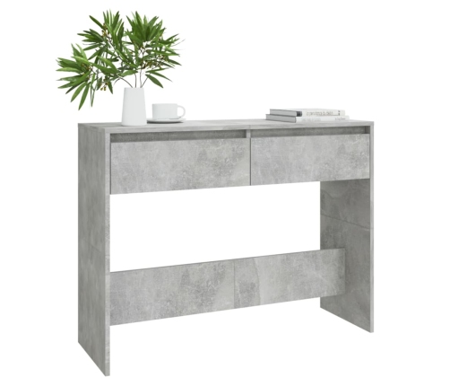 Mesa consola madera de ingeniería gris hormigón 100x35x76,5 cm