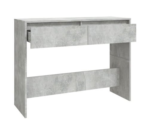 Mesa consola madera de ingeniería gris hormigón 100x35x76,5 cm