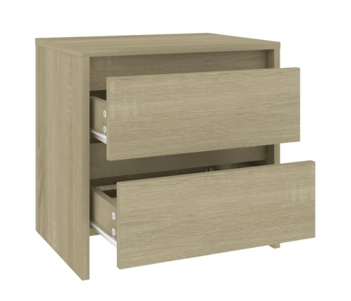 Mesita de noche madera ingeniería roble Sonoma 45x34,5x44,5 cm