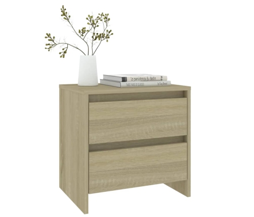 Mesita de noche madera ingeniería roble Sonoma 45x34,5x44,5 cm