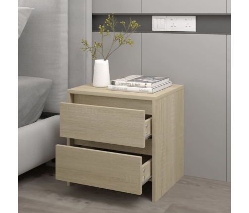 Mesita de noche madera ingeniería roble Sonoma 45x34,5x44,5 cm