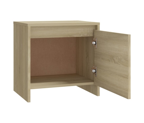 Mesita de noche madera ingeniería roble Sonoma 45x34,5x44,5 cm