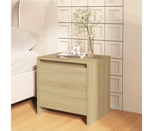 Mesita de noche madera ingeniería roble Sonoma 45x34,5x44,5 cm