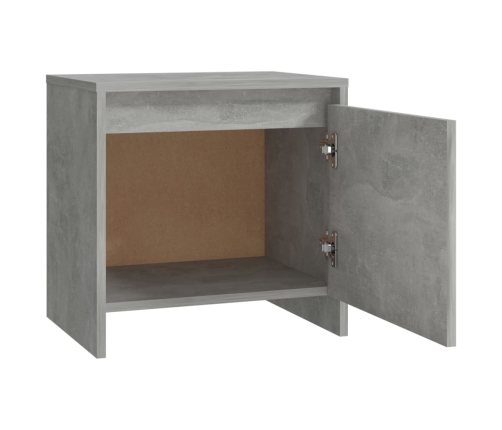 vidaXL Mesita de noche madera ingeniería gris hormigón 45x34x44,5 cm