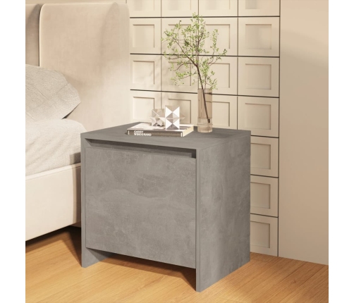 vidaXL Mesita de noche madera ingeniería gris hormigón 45x34x44,5 cm