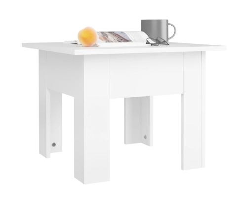 vidaXL Mesa de centro madera contrachapada blanco 55x55x42 cm