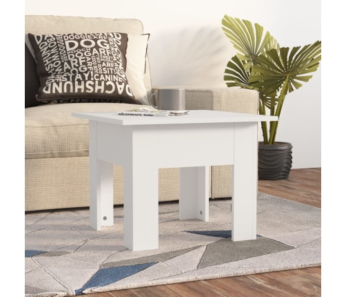 vidaXL Mesa de centro madera contrachapada blanco 55x55x42 cm