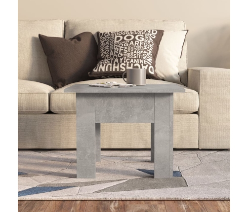 vidaXL Mesa de centro madera contrachapada gris hormigón 55x55x42 cm