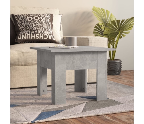 vidaXL Mesa de centro madera contrachapada gris hormigón 55x55x42 cm