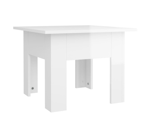 Mesa de centro madera de ingeniería brillo blanco 55x55x42 cm