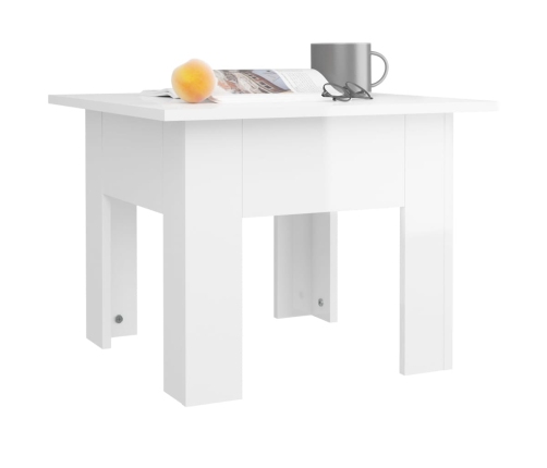 Mesa de centro madera de ingeniería brillo blanco 55x55x42 cm