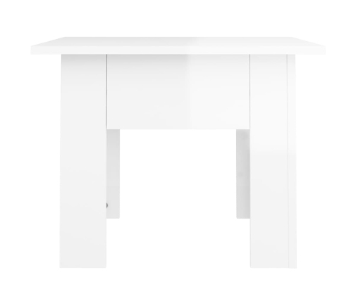 Mesa de centro madera de ingeniería brillo blanco 55x55x42 cm