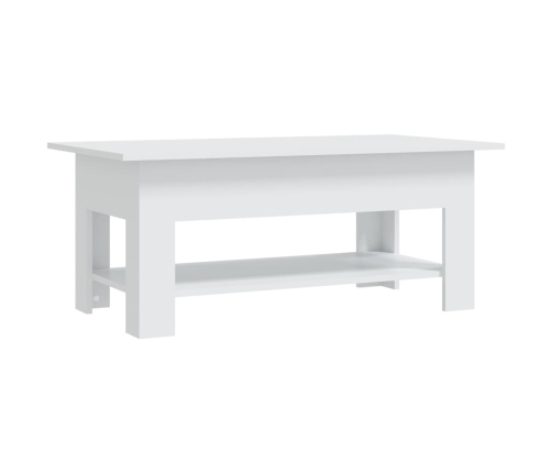 Mesa de centro madera de ingeniería blanca 102x55x42 cm