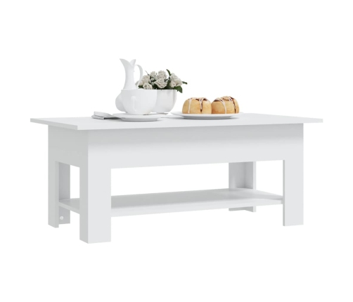 vidaXL Mesa de centro madera de ingeniería blanca 102x55x42 cm