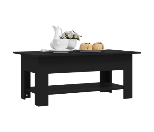 Mesa de centro madera de ingeniería negra 102x55x42 cm