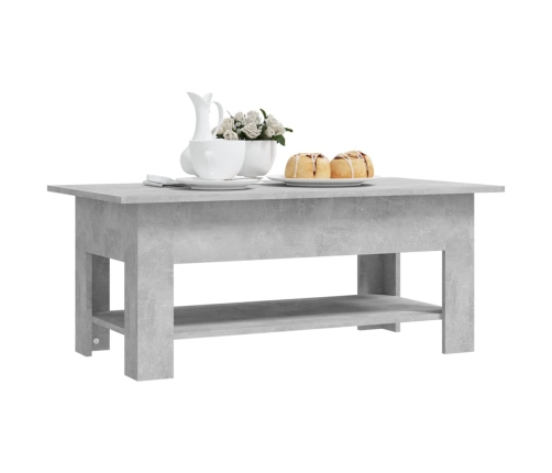 Mesa de centro madera de ingeniería gris hormigón 102x55x42 cm