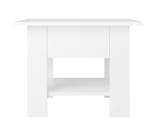 Mesa de centro madera contrachapada blanco 55x55x42 cm