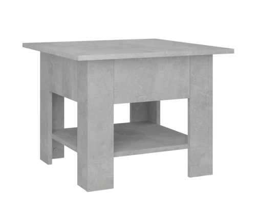 Mesa de centro madera contrachapada gris hormigón 55x55x42 cm