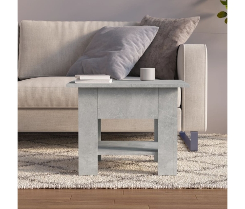 Mesa de centro madera contrachapada gris hormigón 55x55x42 cm